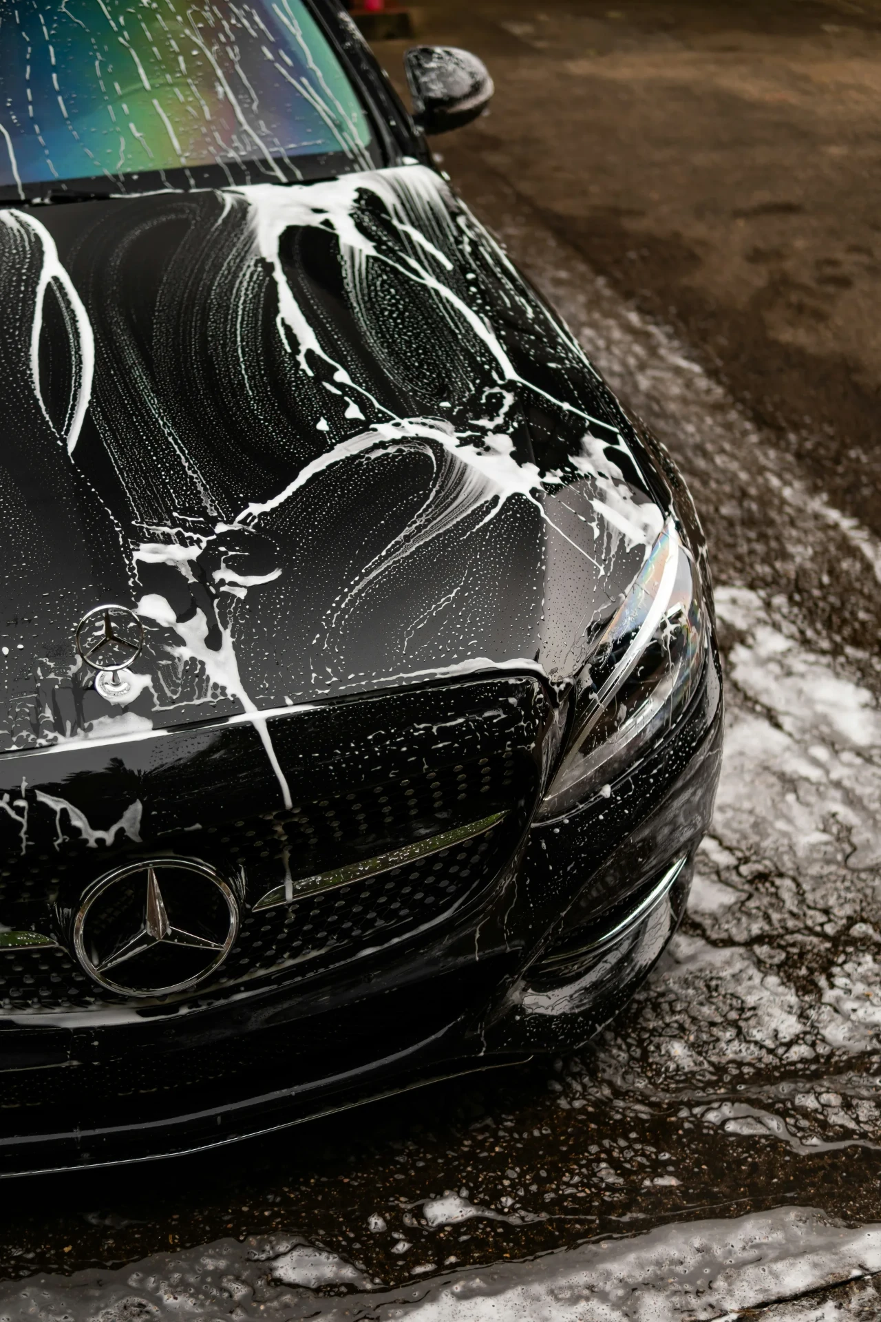 Water beading on ceramic-coated paint